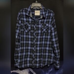 Arizona Blue Plaid Long Sleeve Tee